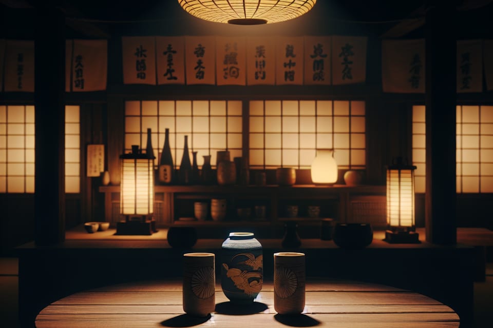 蔵元直送の日本酒をグラスに注ぐ瞬間